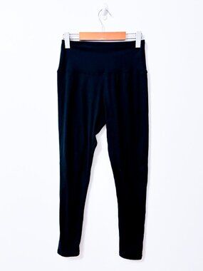 Black High Rise Fleece Lined Leggings Thermal Stretch Winter Small/Medium